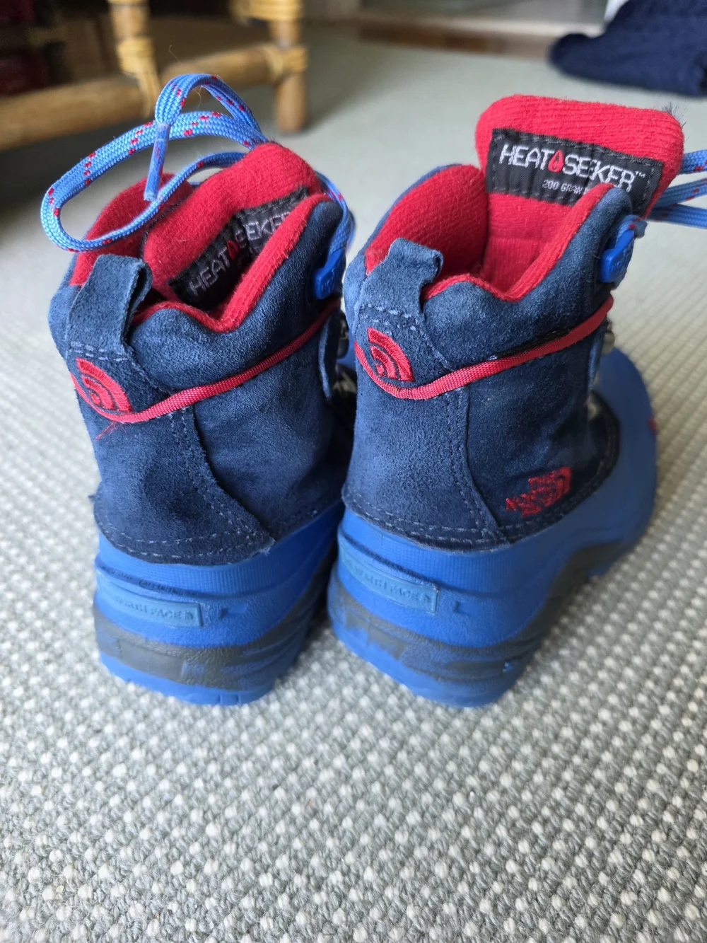 The North Face Kids Blue and Red Snow Boots